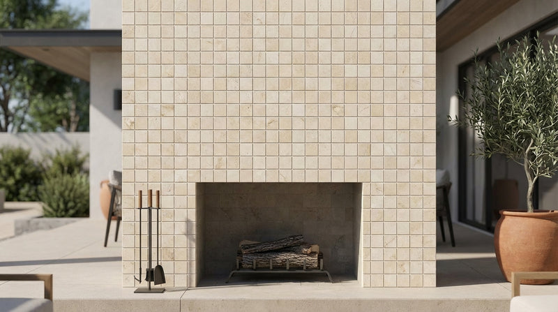 Crema Marfil (Spanish) Marble 5/8x5/8 Cream Honed Mosaic