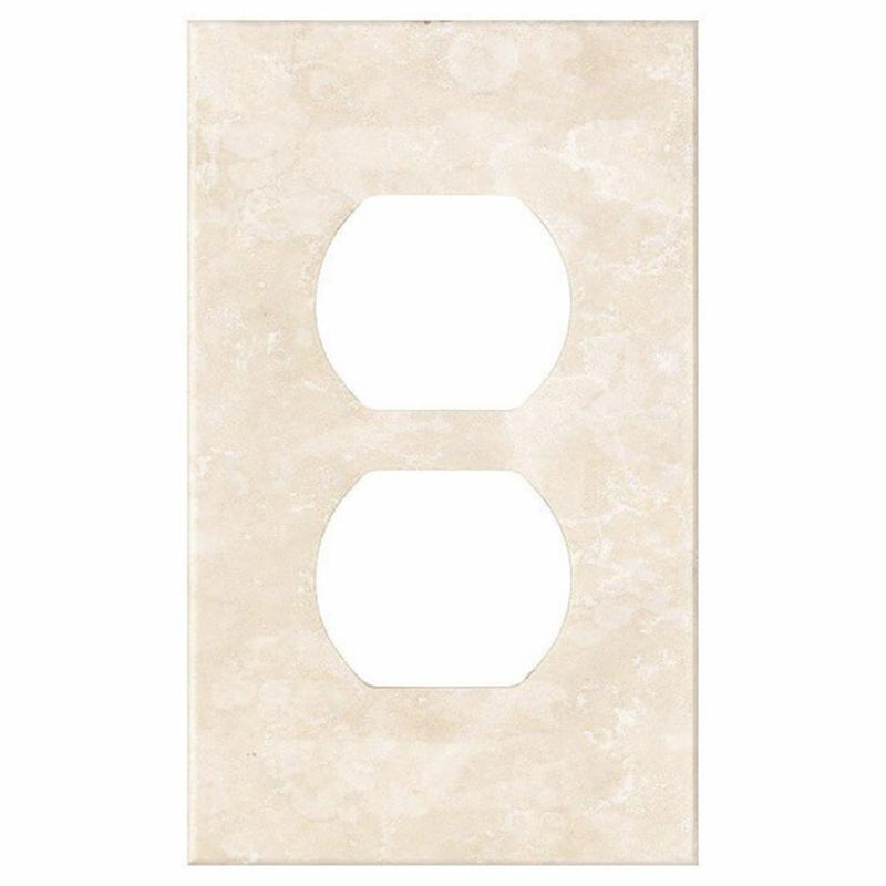 Ivory / Light Travertine Switch Plate Covers 2-3/4x4 1/2 Cream Honed Plate Cover 1-DUPLEX