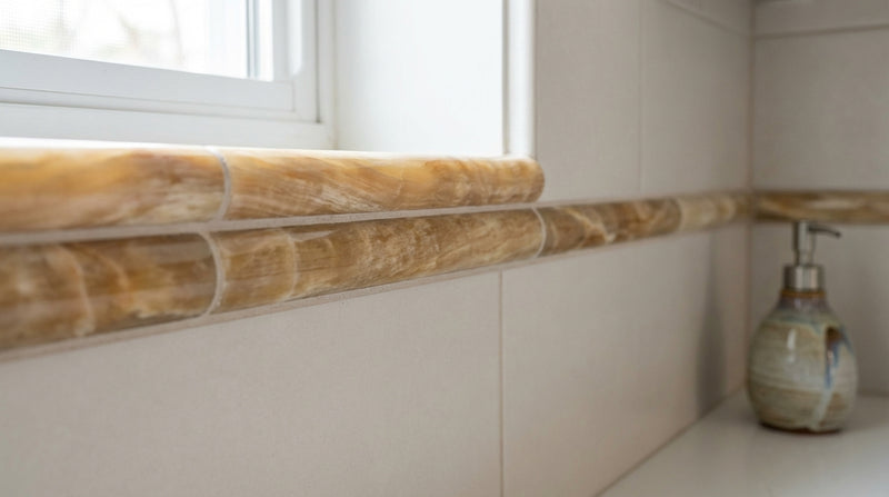 Honey (Giallo Crystal) Onyx 1/2x12 Polished Tile Pencil Liner