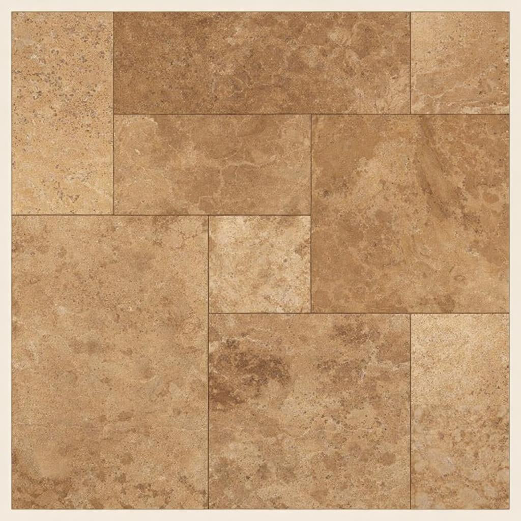 Walnut Travertine Versailles Pattern Filled, Honed & Straight-Edged Tr ...