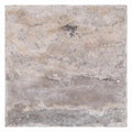 Silver (Pewter Blend) Travertine 8x8 Unfilled, Brushed & Chiseled Travertine Tile