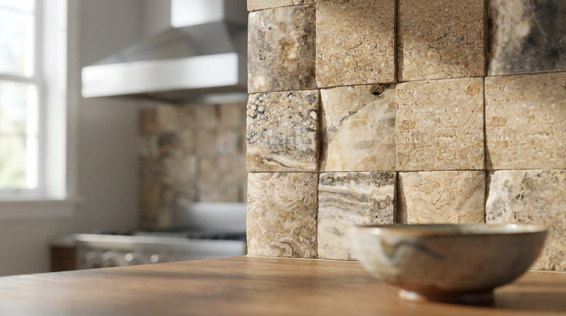Antico Onyx 4x4 CNC-Arched (Round-face / Wavy) Travertine Tile