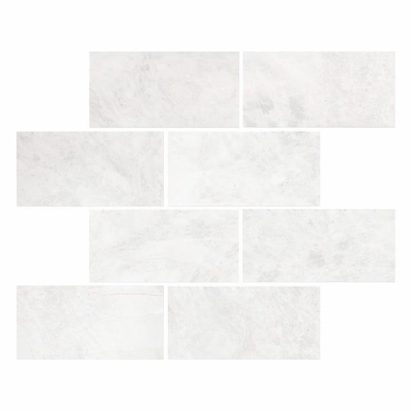 Bianco Congelato Marble 3x6 Leathered Dolomite Tile