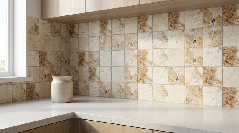 Latravonya Travertine 6x6 Tumbled Travertine Tile