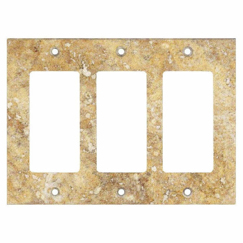 Scabos Travertine Switch Plate Covers 4-1/2x6 1/3 Honed Plate Cover 3-ROCKER