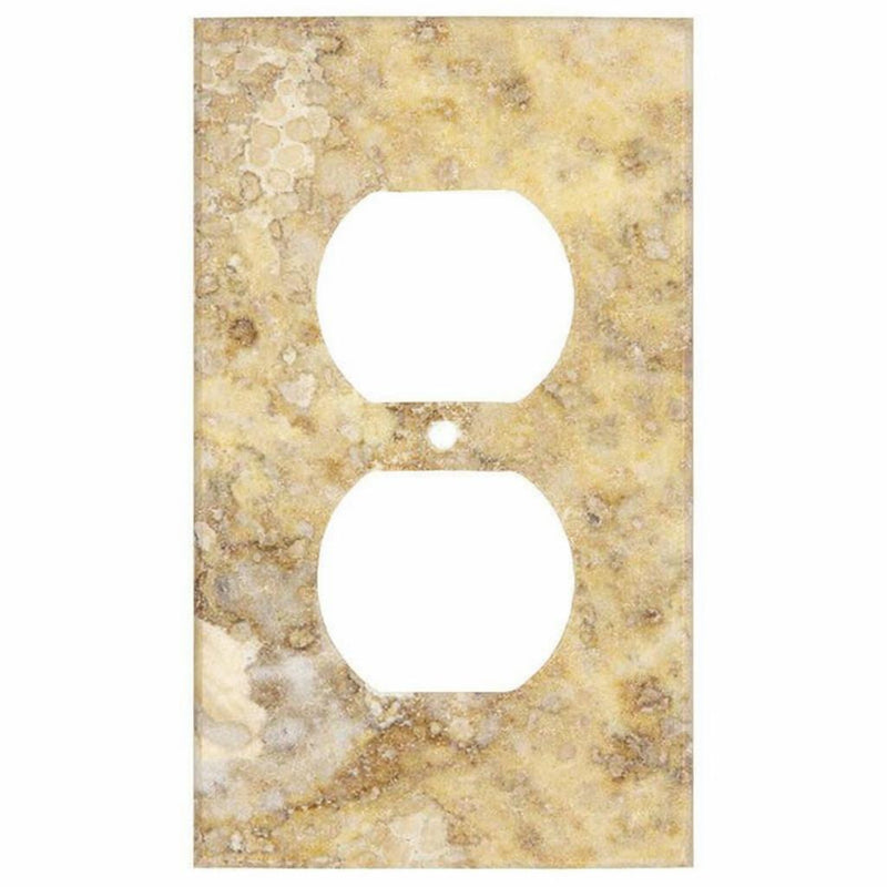 Scabos Travertine Switch Plate Covers 2-3/4x4 1/2 Honed Plate Cover 1-DUPLEX