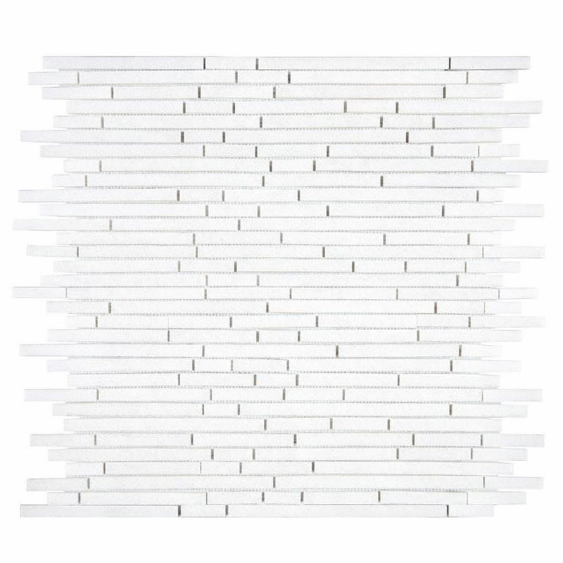 Thassos White (Greek) Marble Honed Bamboo Sticks Mosaic Bamboo Sticks (Single-Color: Thassos White) Mosaic