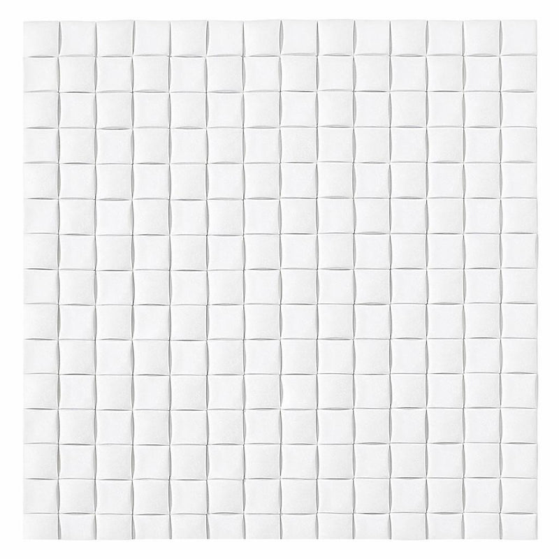 Thassos White (Greek) Marble Honed 3-D Small-Bread Mosaic