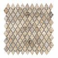 Silver (Pewter Blend) Travertine 1x2 Tumbled Travertine Diamond / Rhomboid Mosaic
