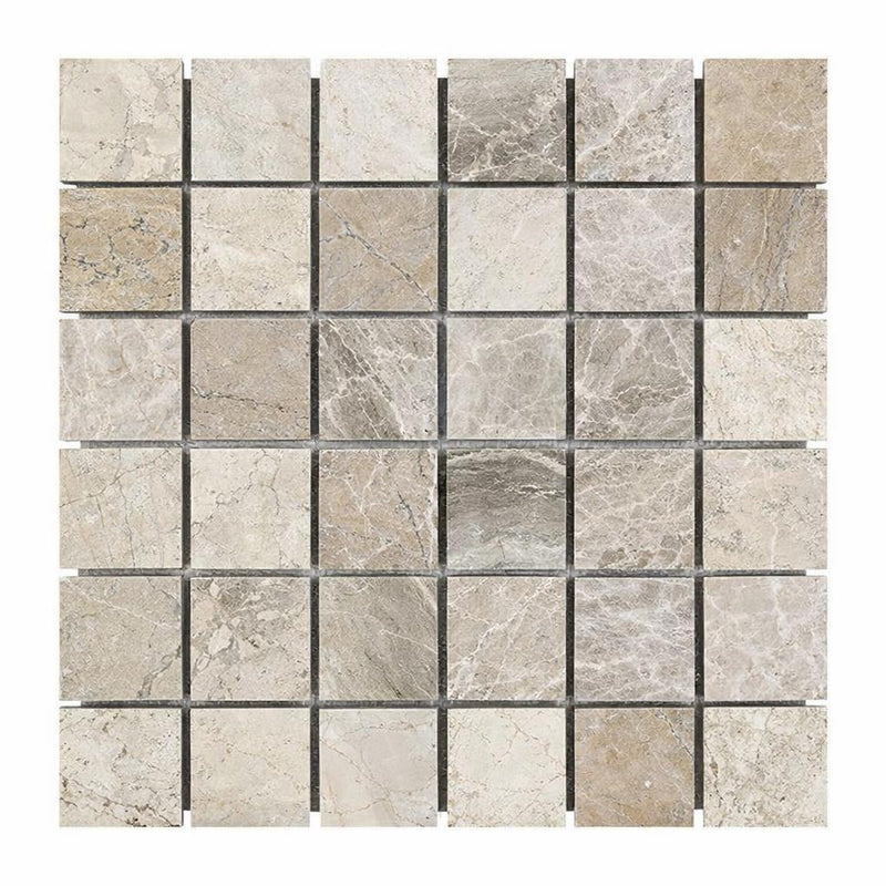 Atlantic Gray Marble 2x2 Tumbled Mosaic