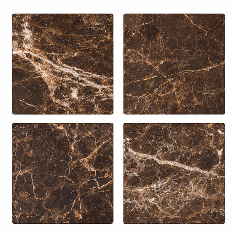 Emperador Dark (Spanish) Emperador Dark Marble 6x6 Tumbled Tile