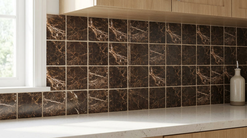 Emperador Dark (Spanish) Emperador Dark Marble 6x6 Tumbled Tile