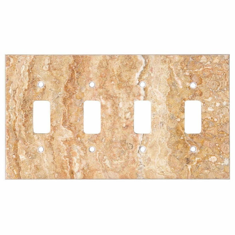 Scabos Travertine Switch Plate Covers 4-1/2x8 1/4 Honed Plate Cover 4-TOGGLE