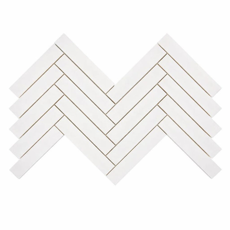 Bianco Dolomiti (White Dolomite) 1x6 Honed Herringbone Mosaic