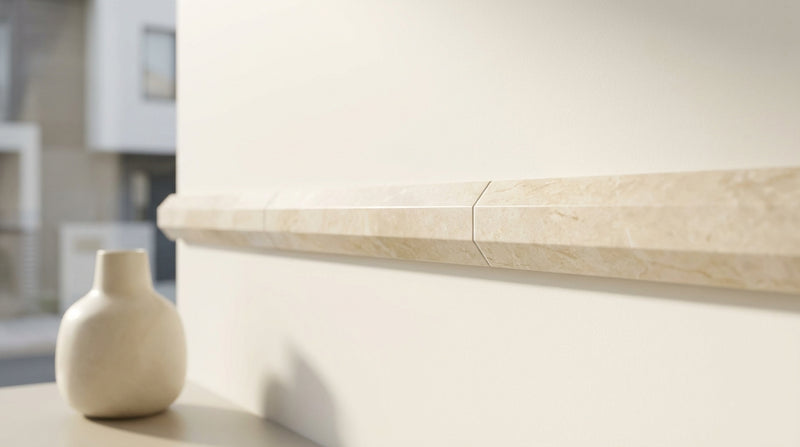 Crema Marfil (Spanish) Crema Marfil Marble 3/4x12 Cream Polished / Honed Tile Bullnose Liner
