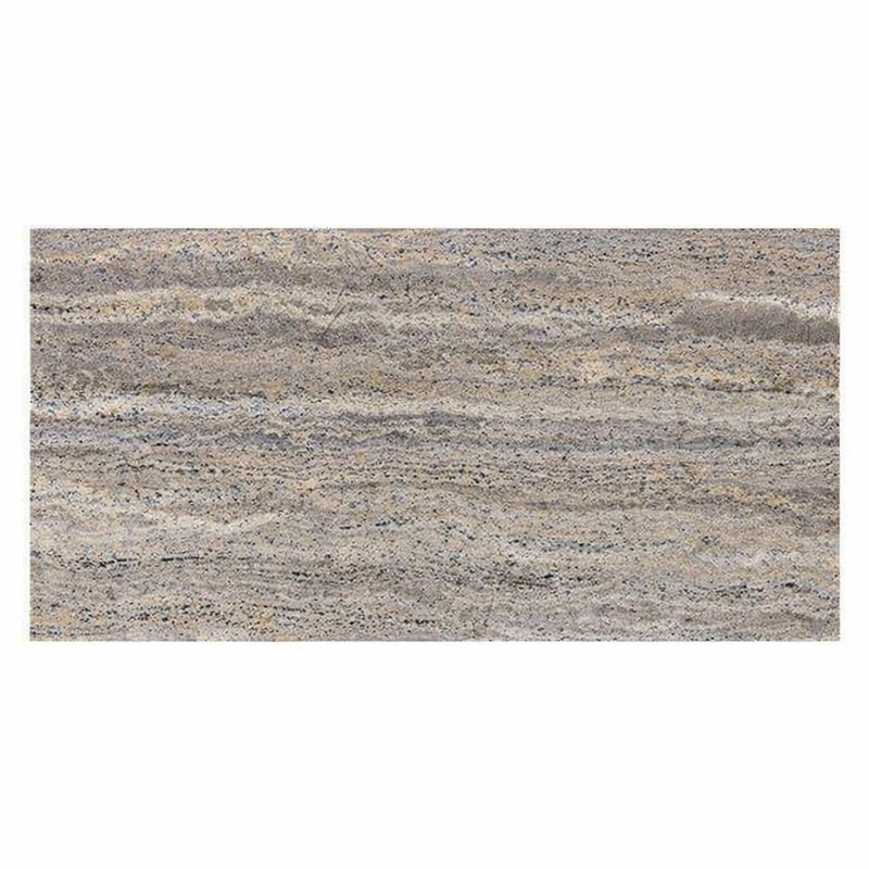 Silver (Pewter Blend) Travertine 12x24 Filled & Polished Travertine Tile