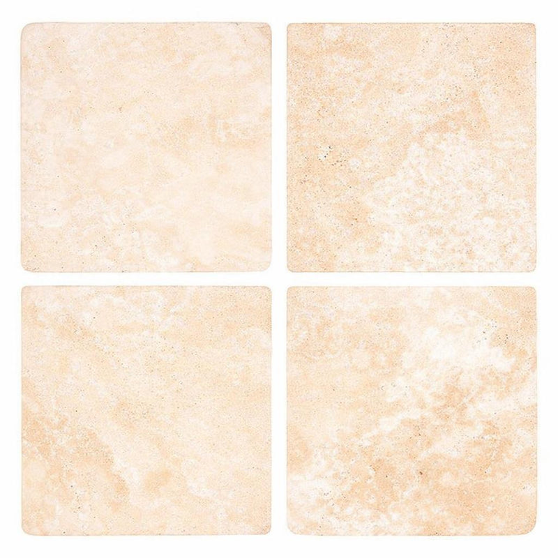 Durango / Paredon (Mexican) - Cross Cut Durango Travertine 6x6 Tumbled Travertine Tile