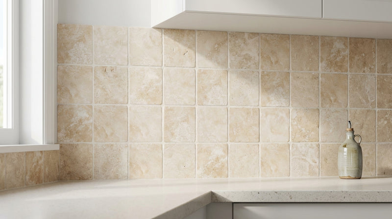 Durango / Paredon (Mexican) - Cross Cut Durango Travertine 6x6 Tumbled Travertine Tile