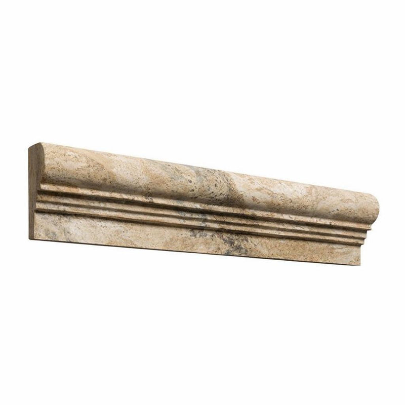 Philadelphia Travertine 2-1/2x12 Honed Travertine Tile OG-2 (Double-step Chair Rail Trim)