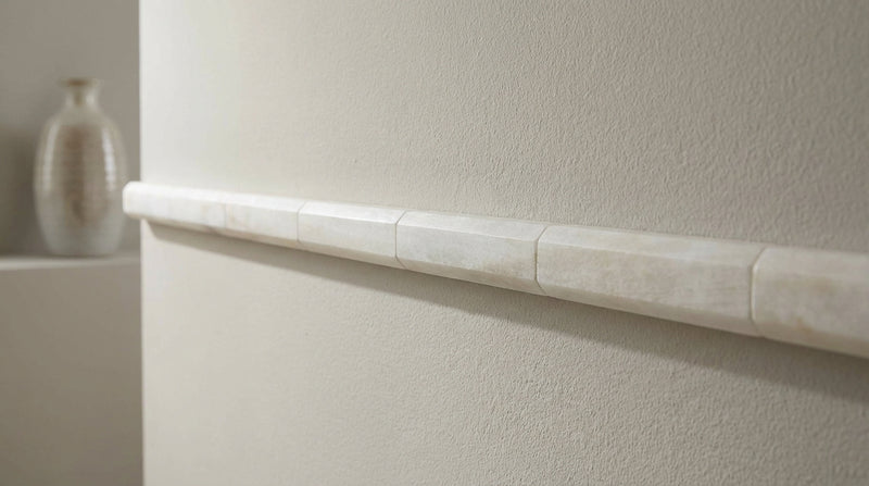 Calacatta Oliva Marble 1/2x12 Honed Tile Pencil Liner