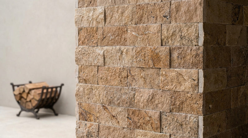 Noce (Antalya) Travertine Split-faced Travertine Ledger Panel