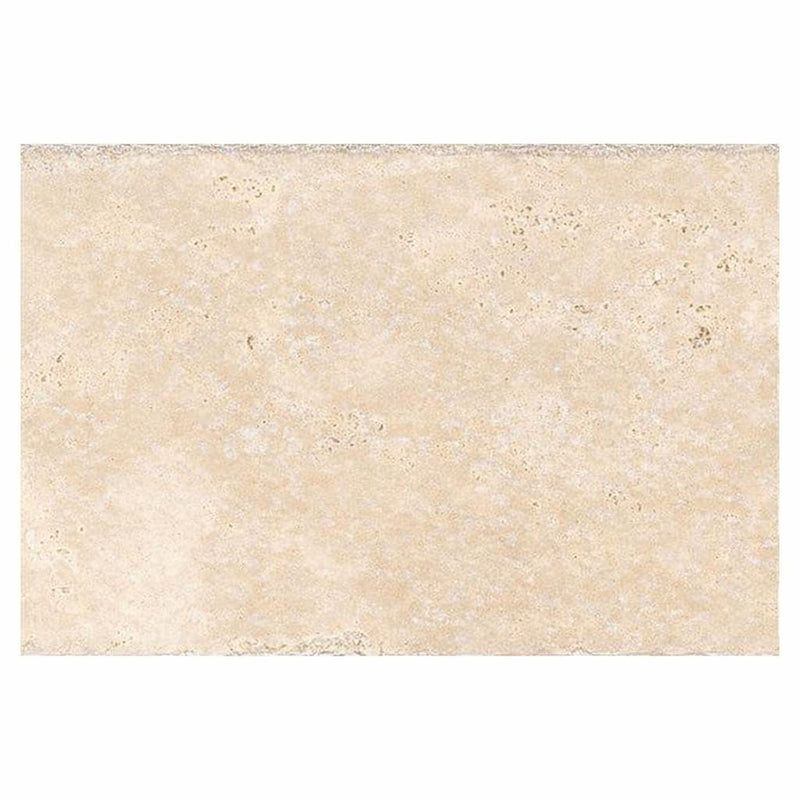 Ivory / Light Travertine 16x24 Cream Unfilled, Brushed & Chiseled Tile