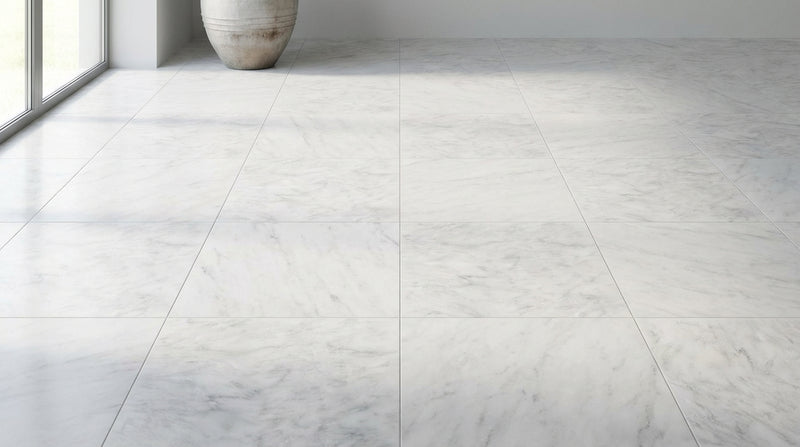Oriental White (Asian Statuary) Marble 12x12 Honed Tile