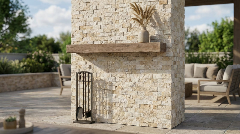 Latravonya Travertine 1x2 Split-faced Travertine Brick Joint Mosaic Brick Mosaic