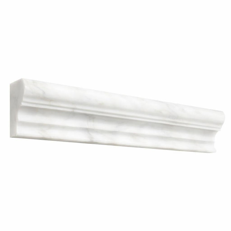 Oriental White (Asian Statuary) Oriental White Marble 2x12 Polished / Honed Tile Crown (Mercer) Molding Crown Molding
