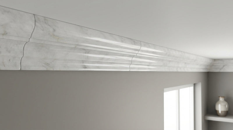 Oriental White (Asian Statuary) Oriental White Marble 2x12 Polished / Honed Tile Crown (Mercer) Molding Crown Molding