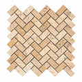 Philadelphia Travertine 1x2 Tumbled Travertine Herringbone Mosaic
