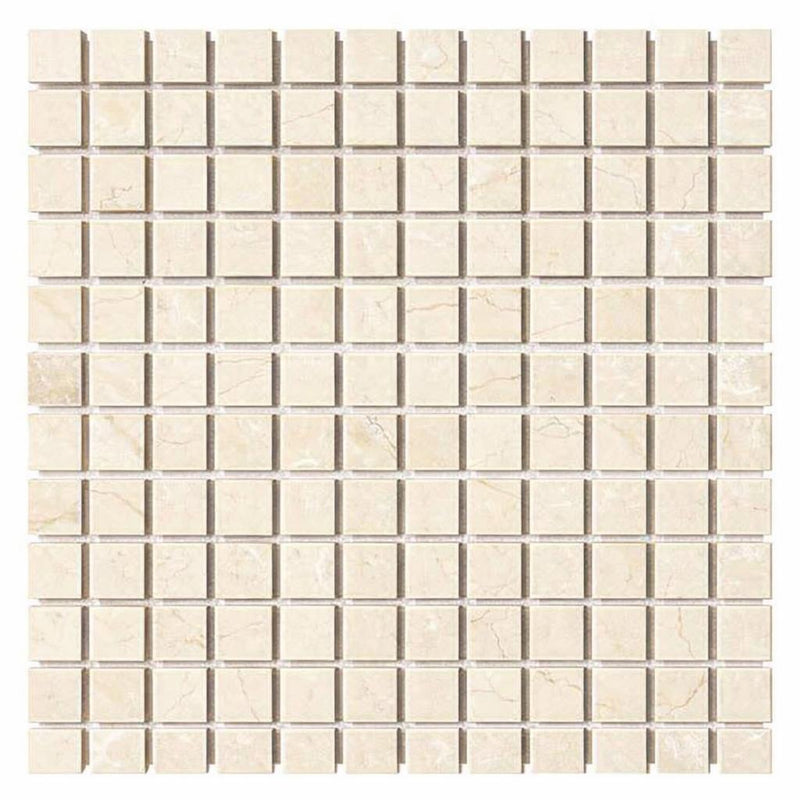 Crema Marfil (Spanish) Marble 1x1 Cream Honed Mosaic