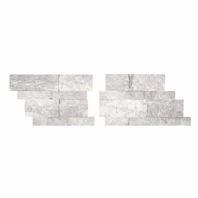 Atlantic Gray Marble Split-Faced Ledger Panel