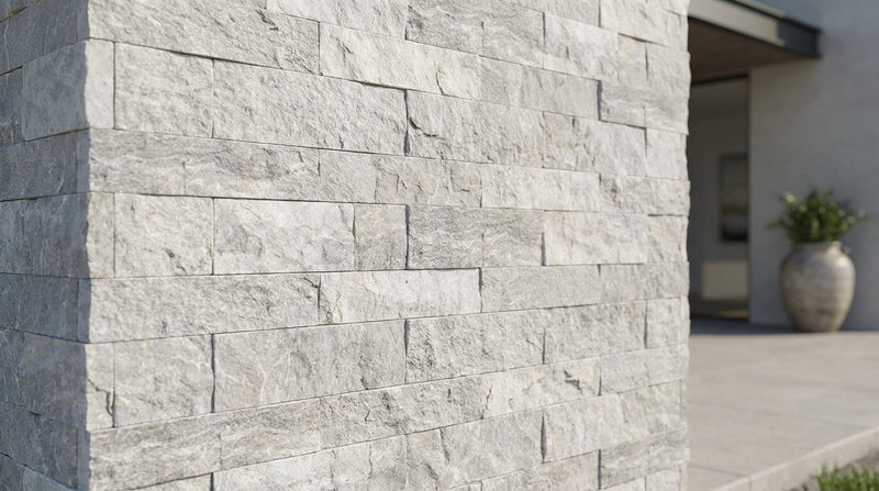 Atlantic Gray Marble Split-Faced Ledger Panel
