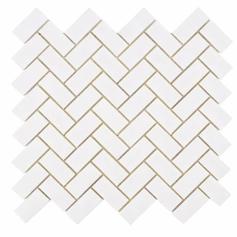 Bianco Dolomiti (White Dolomite) 1x2 Honed Herringbone Mosaic