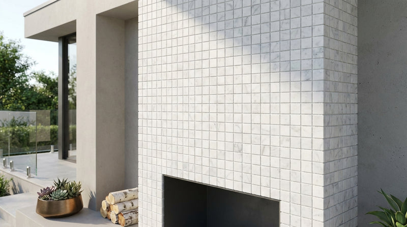 Carrara White (Italian) Carrara White Marble 5/8x5/8 Polished / Honed Mosaic