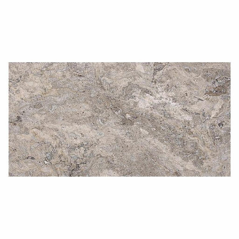 Silver (Pewter Blend) Travertine Roman (MIDI Versailles) Pattern Tumbled Travertine Tile