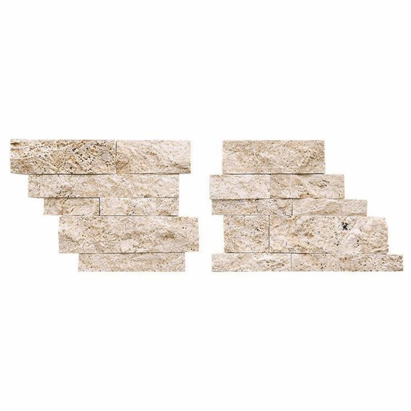 Ivory / Light Travertine Cream Split-faced Ledger Panel