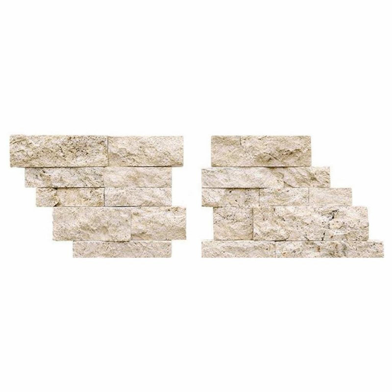 Ivory / Light Travertine Cream Split-faced Ledger Panel