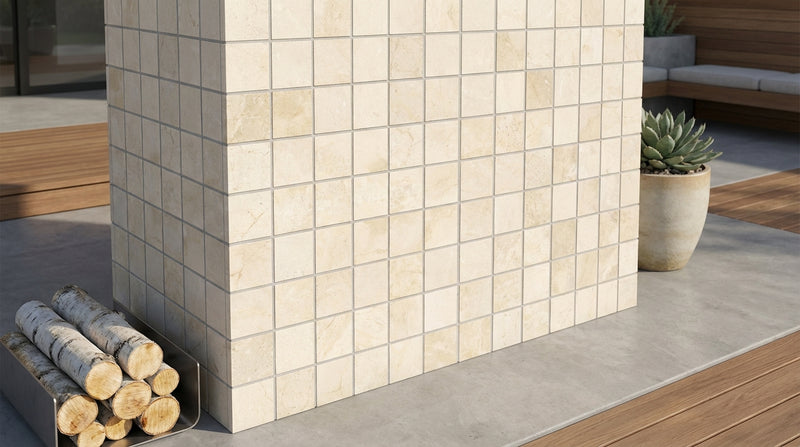 Crema Marfil (Spanish) Marble 2x2 Cream Honed Mosaic