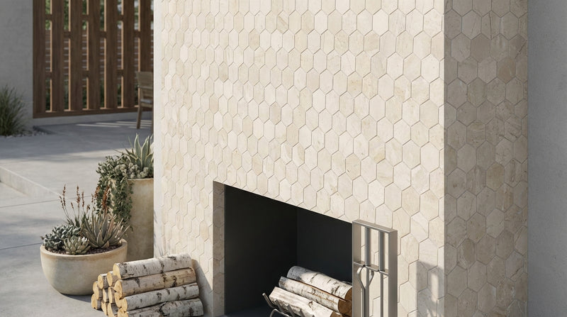 Crema Marfil (Spanish) Marble 2x2 Cream Honed Hexagon Mosaic