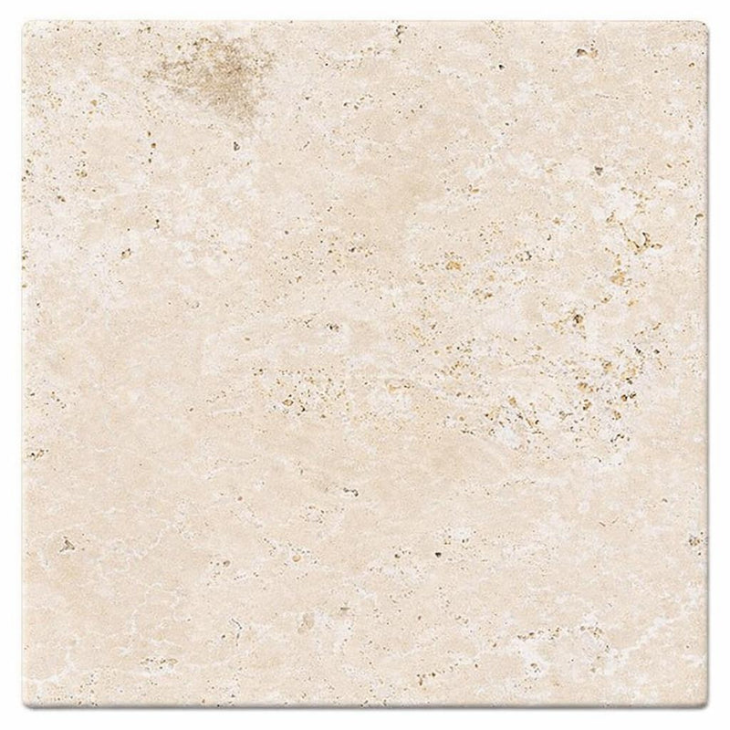 Ivory / Light Travertine 16x16 Cream Tumbled Tile