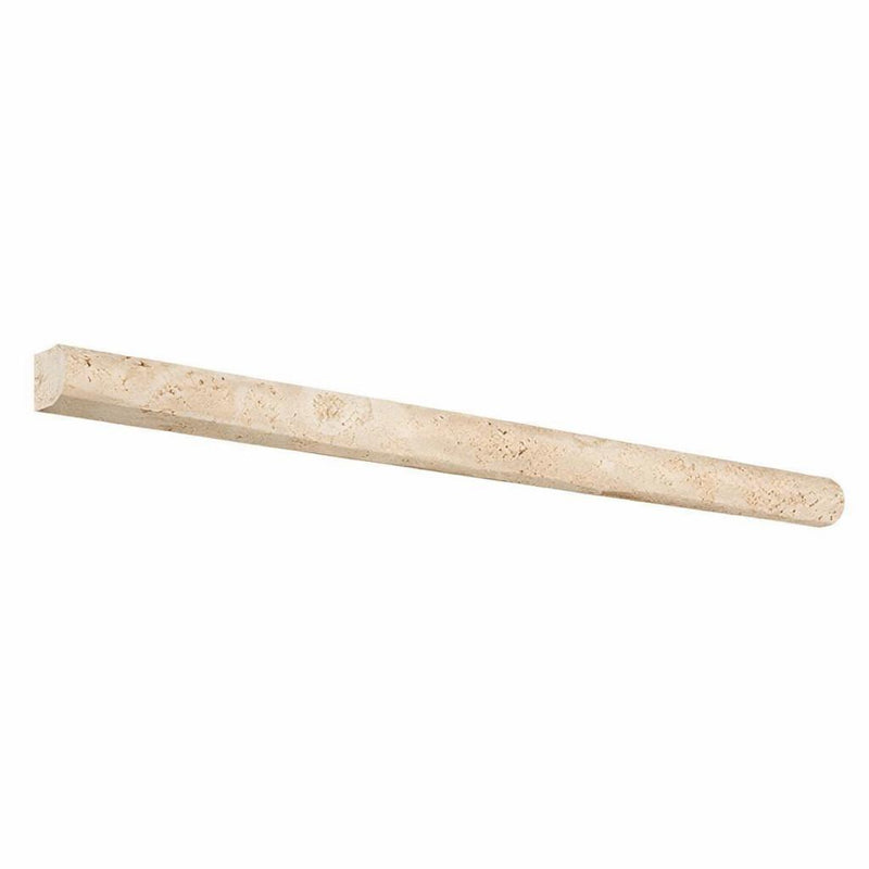 Ivory / Light Travertine 1/2x12 Cream Honed Tile Pencil Liner