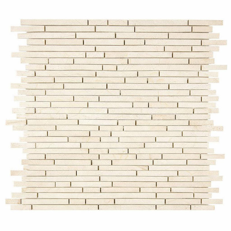 Crema Marfil (Spanish) Marble Cream Honed Bamboo Sticks Mosaic Bamboo Sticks (Single-Color: Crema Marfil) Mosaic