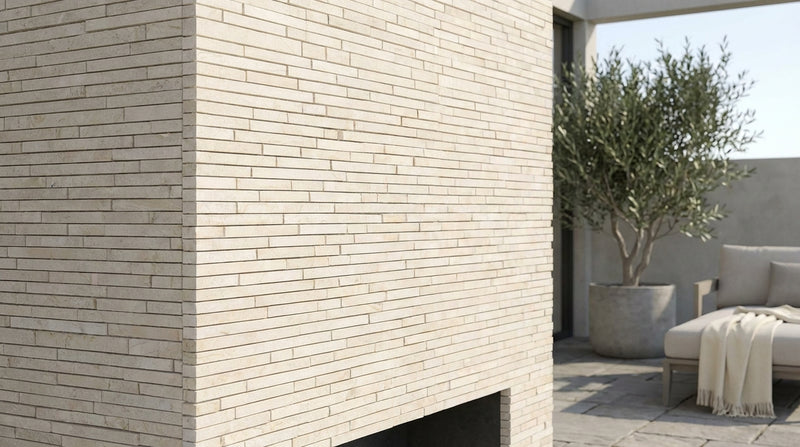 Crema Marfil (Spanish) Marble Cream Honed Bamboo Sticks Mosaic Bamboo Sticks (Single-Color: Crema Marfil) Mosaic