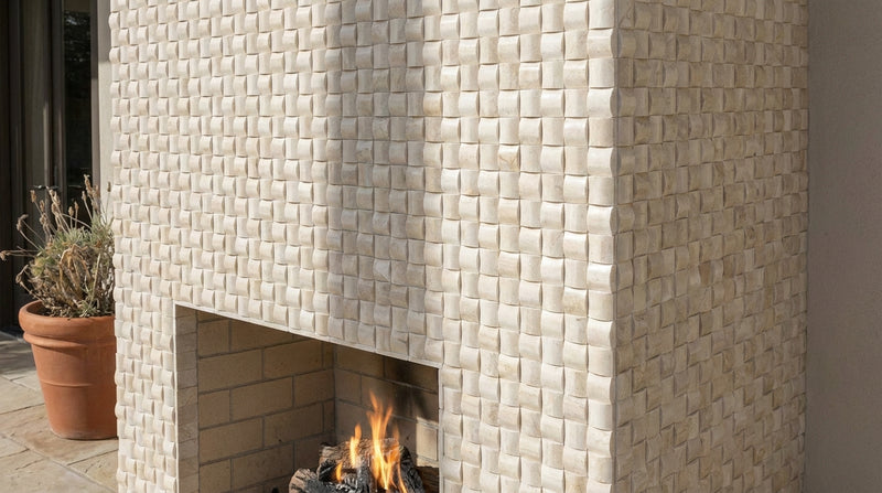 Crema Marfil (Spanish) Marble Cream Honed 3-D Small-Bread Mosaic