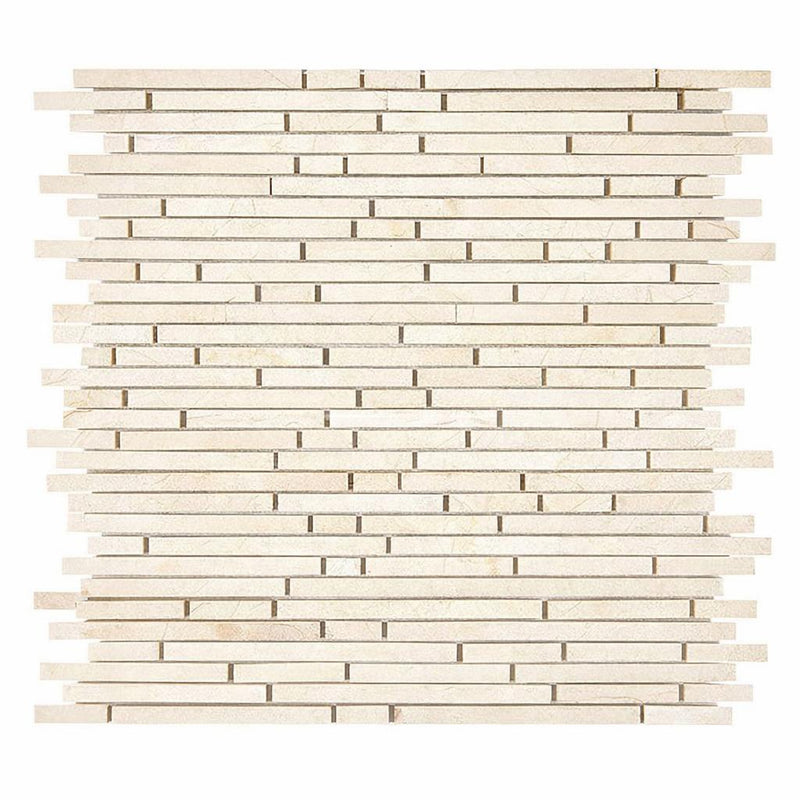 Crema Marfil (Spanish) Marble Cream Honed Mosaic Lattice (Crema Marfil + Emperador Dark)