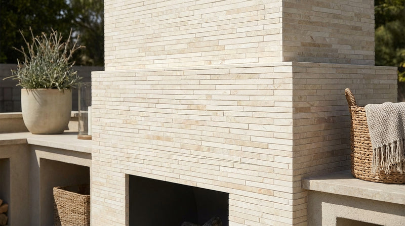 Crema Marfil (Spanish) Marble Cream Honed Mosaic Lattice (Crema Marfil + Emperador Dark)