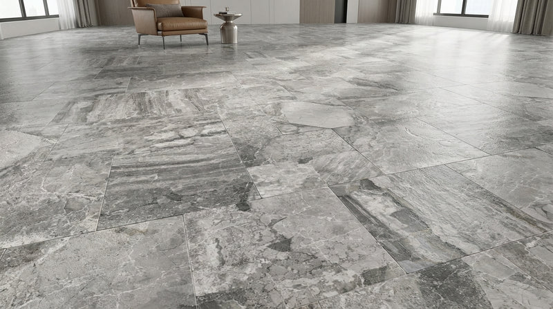 Atlantic Gray Marble Brushed / Chiseled Tile