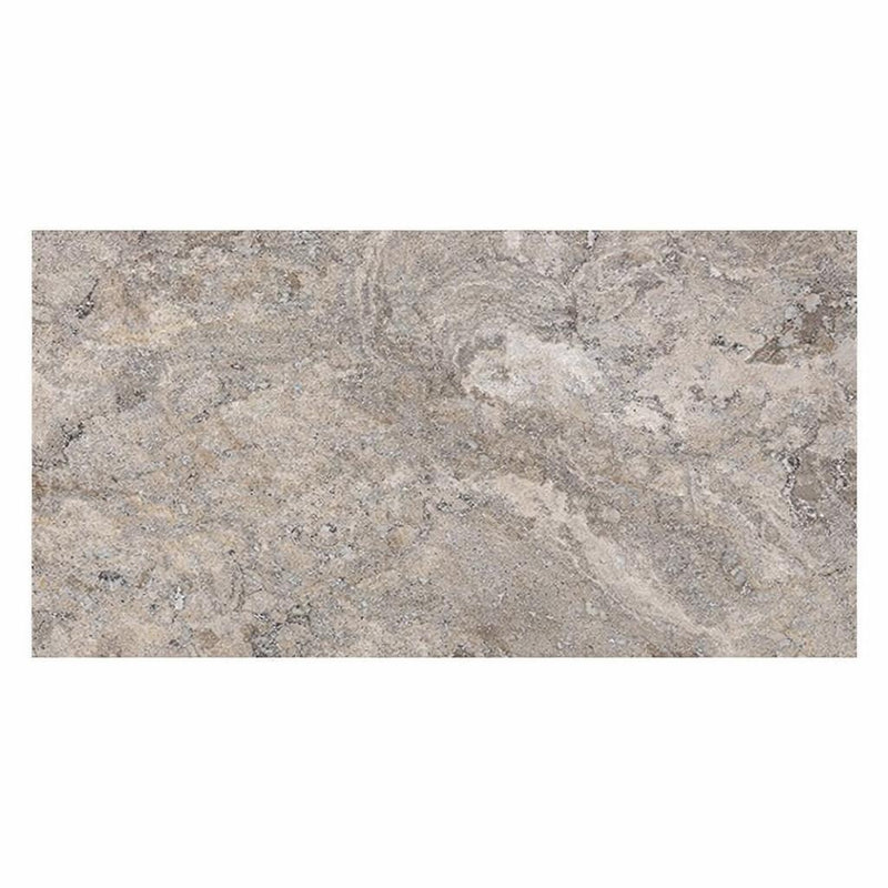 Silver (Pewter Blend) Travertine 12x12 Filled & Honed Travertine Tile